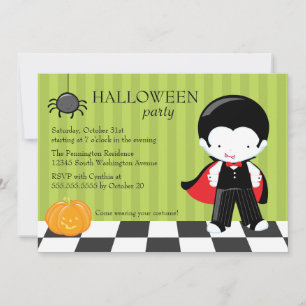 Vampir und Spidereinladung für niedliches Hallowee Einladung