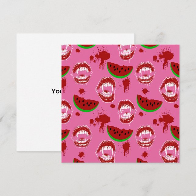 Vampir und Wassermelonen Summerween Party Pink Kar (Vorne/Hinten)