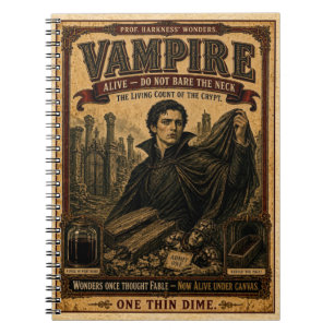 Vampir, Vintage Zirkusmonster Notizblock