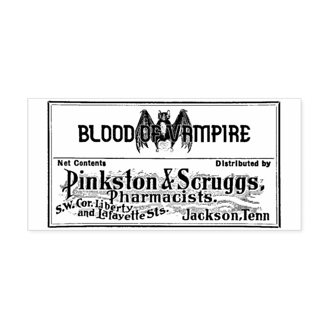 Vampirblut - Vintages Apothekaretikum Gummistempel (Prägung)