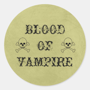 Vampirblut - Vintages Halloween-Etikett Runder Aufkleber