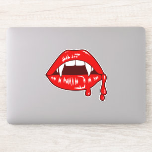 Vampirblutlippen Red Monster Fangs Aufkleber