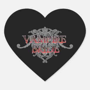 Vampirbraut-Herz-Aufkleber Herz-Aufkleber