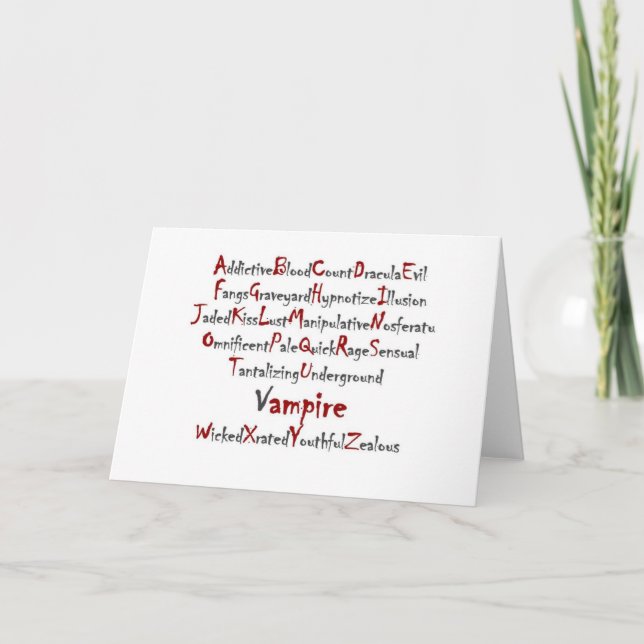 Vampire Alphabet Karte (Vorderseite)
