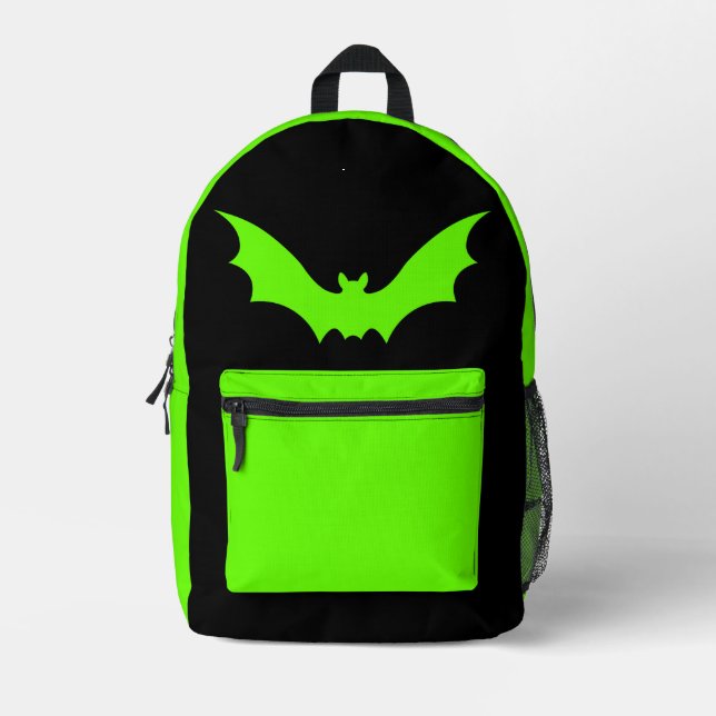 VAMPIRE BAT BACKPACK (SCHWARZE GRÜNE) BEDRUCKTER RUCKSACK (Vorderseite)