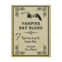 Vampire Bat Blood Halloween Rezept Card