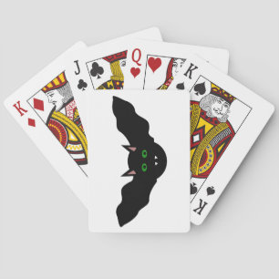Vampire Bat Faced Cat Halloween Playing Cards Spielkarten