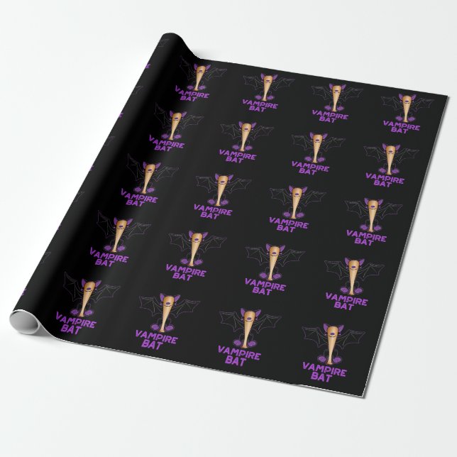 Vampire Bat Funny Baseball Pun Dark BG Geschenkpapier (Ungerollt)