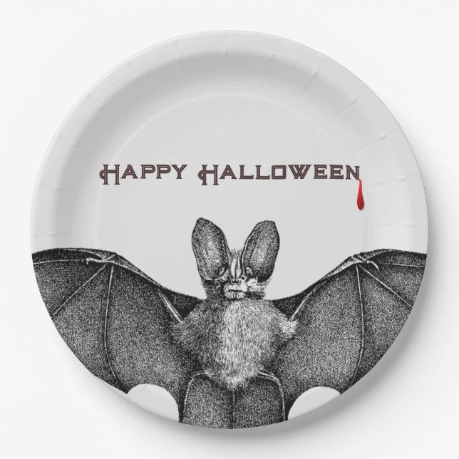 Vampire Bat Halloween Pappteller (Vorderseite)