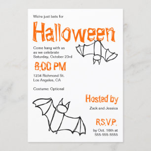 Vampire Bat Halloween-Party Einladung