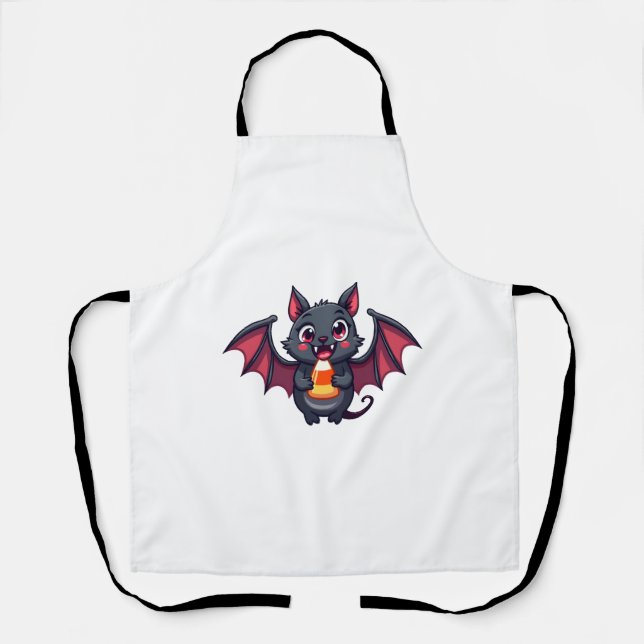 Vampire Bat mit Candy - Niedlicher Halloween-T - S Schürze (Vorderseite)