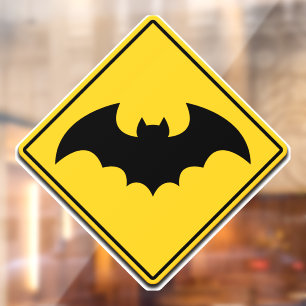 Vampire Bat Warnung Halloween Fensteraufkleber