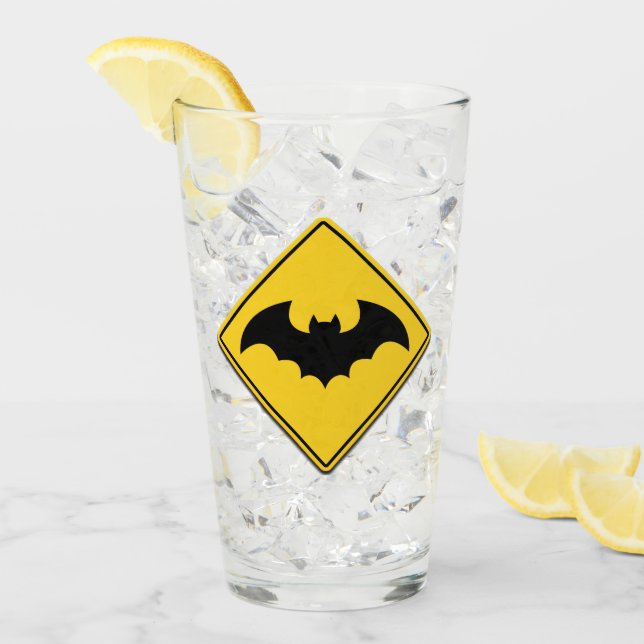 Vampire Bat Warnung Halloween Glas (Vorderseite Ice)