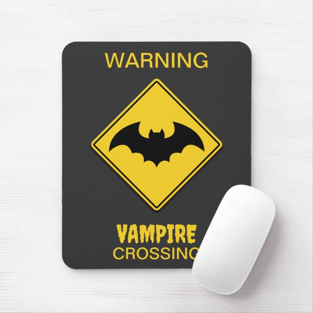 Vampire Bat Warnung Halloween Mousepad (Mit Mouse)