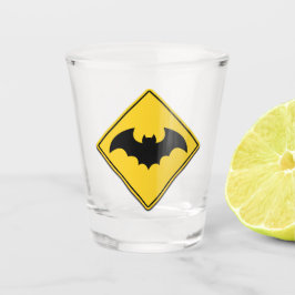 Vampire Bat Warnung Halloween Schnapsglas
