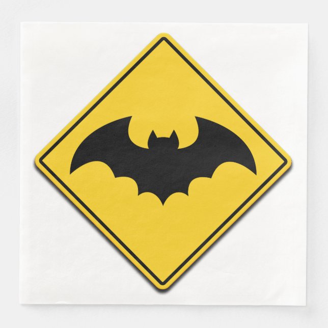Vampire Bat Warnung Halloween Serviette (Vorderseite)