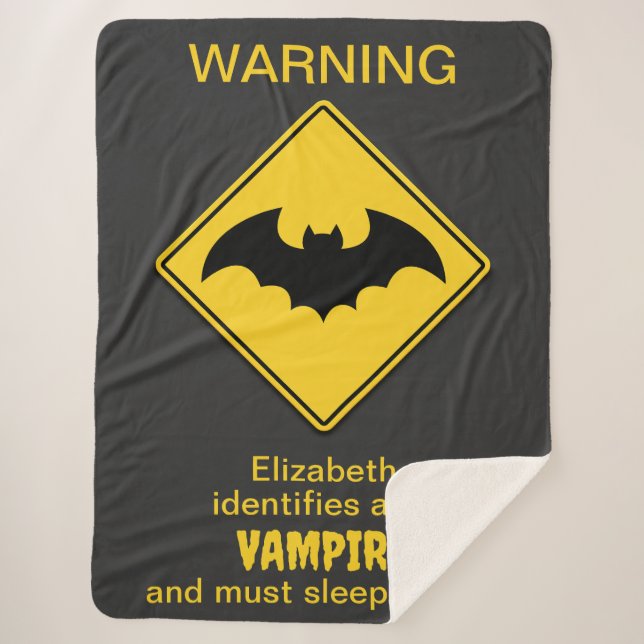Vampire Bat Warnung Halloween Sherpadecke (Vorderseite)