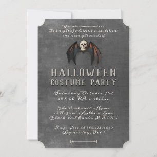 Vampire Bat Wings Skull Halloween-Party Einladung