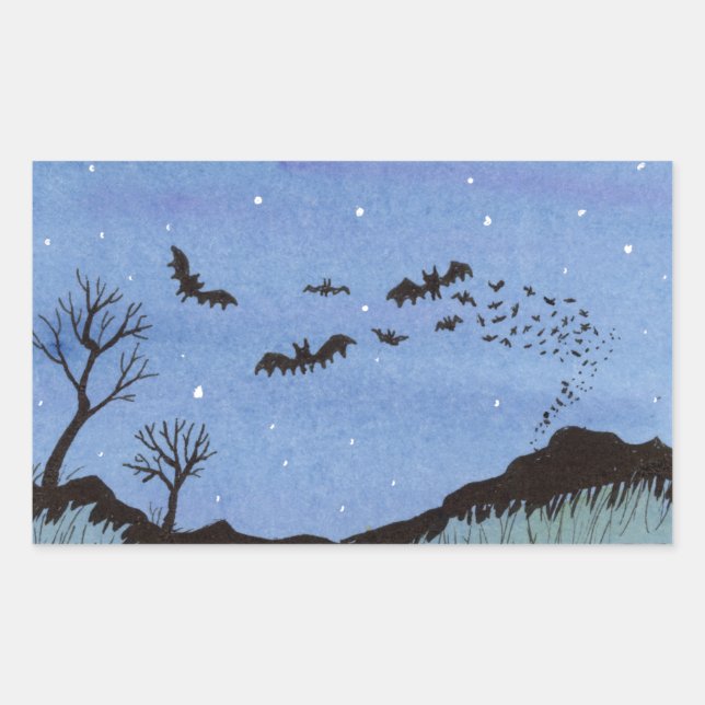 Vampire Bats Halloween Rechteckiger Aufkleber (Vorderseite)