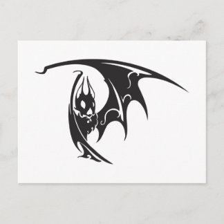 Vampire Bats Tattoo Style Artwork Schwarz-weiß Postkarte
