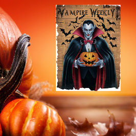 Vampire Bats Vintag Style Halloween Zeitung Poster