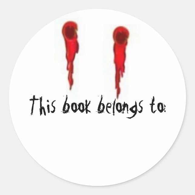 Vampire Bite Buchkleber Runder Aufkleber (Vorderseite)