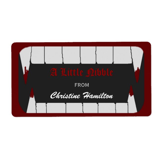 Vampire Bite Halloween Baking Labels (Vorne)