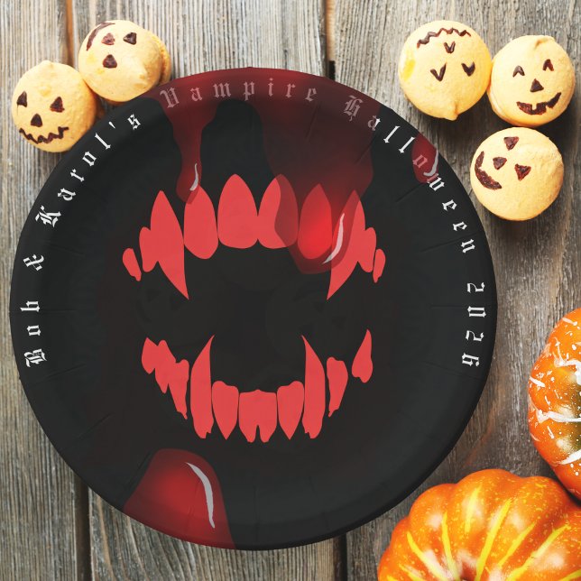 Vampire Bite Halloween Papierplatte Pappteller (Vampires Bite Halloween Paper Plate)