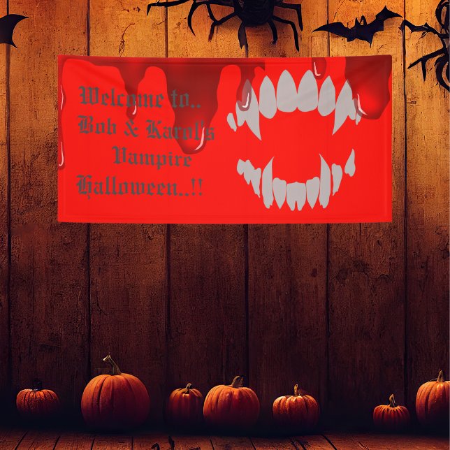 Vampire Bite Halloween-Party Banner (Vampire Bite Halloween Party Banner)