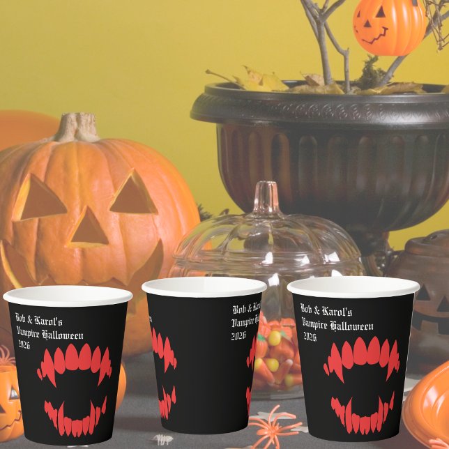 Vampire Bite Halloween-Party Paper Cups Pappbecher (Vampires Bite Halloween Party Paper Cups)