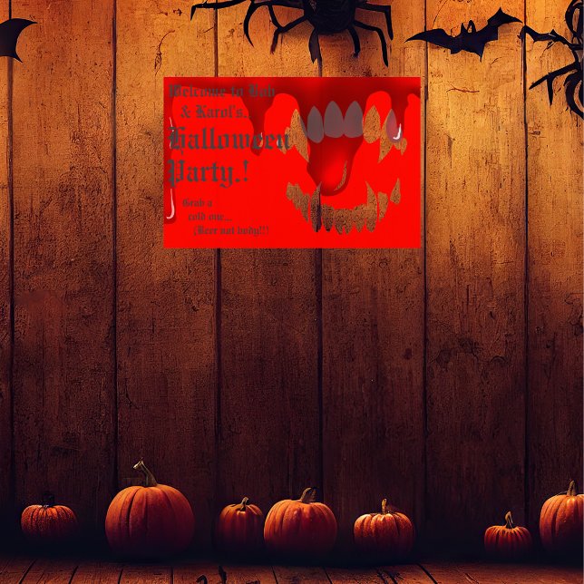 Vampire Bite Halloween-Party Poster (Vampire Bite Halloween Party Wall Poster)