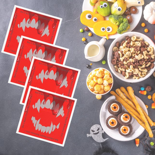 Vampire Bite Halloween-Party Serviette (Vampire Bite Halloween Party Napkins)