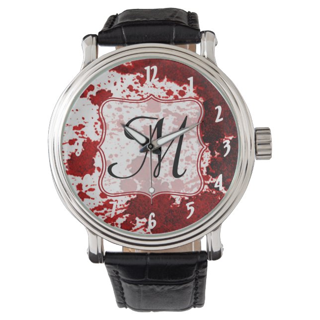 Vampire Blood Dripping Pool Crimson Red Flui Watch Armbanduhr (Vorderseite)