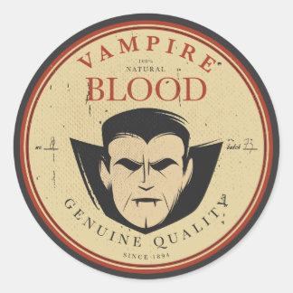 Vampire Blood Vintag Halloween Label Runder Aufkleber