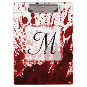 Vampire Blopping Monogram Initial Clip Board Klemmbrett