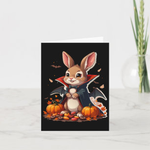 Vampire Bunny Costume Funny Halloween Karte