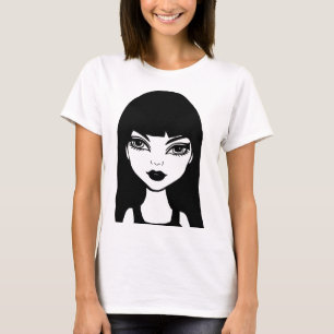 Vampire Cartoon Girl Originale Kunst, Dichtung und T-Shirt