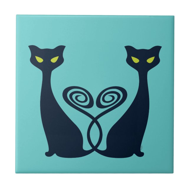 Vampire Cat Duo Fliese (Vorderseite)