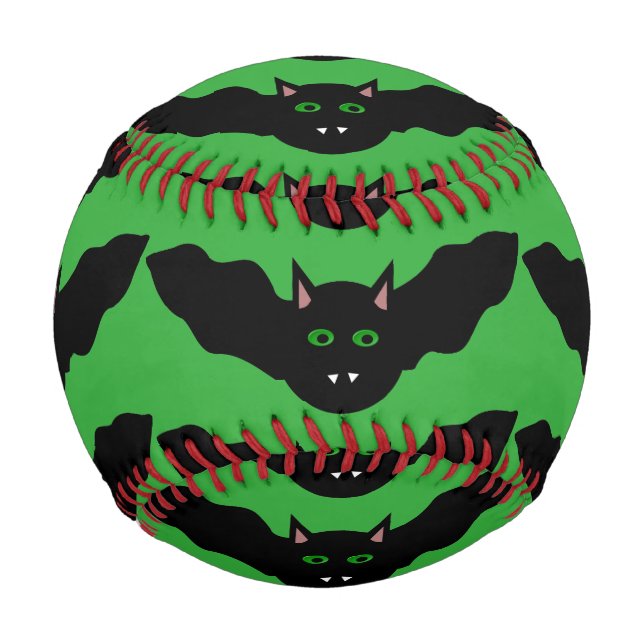Vampire Cat Faced Bat Halloween Baseball (Vorderseite)