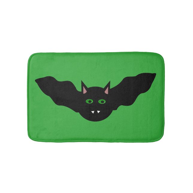 Vampire Cat Faced Bat Halloween Bath Mat Badematte (Vorderseite)