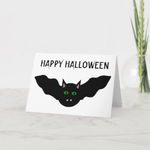 Vampire Cat Faced Bat Halloween Custom Card Karte