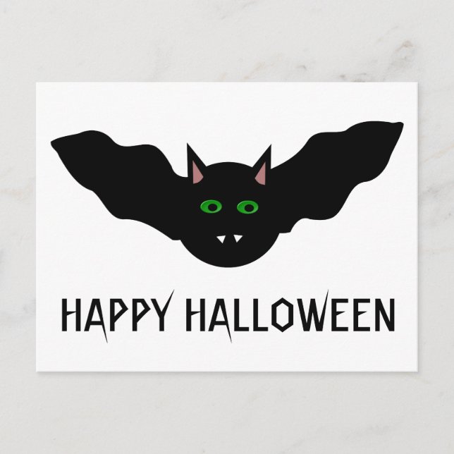 Vampire Cat Faced Bat Halloween Custom Postcard Postkarte (Vorderseite)
