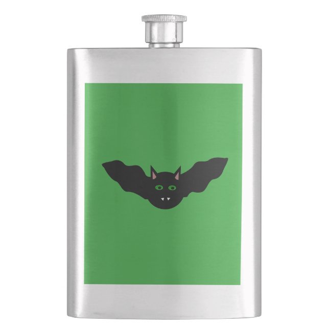 Vampire Cat Faced Bat Halloween Flasken Flachmann (Vorderseite)