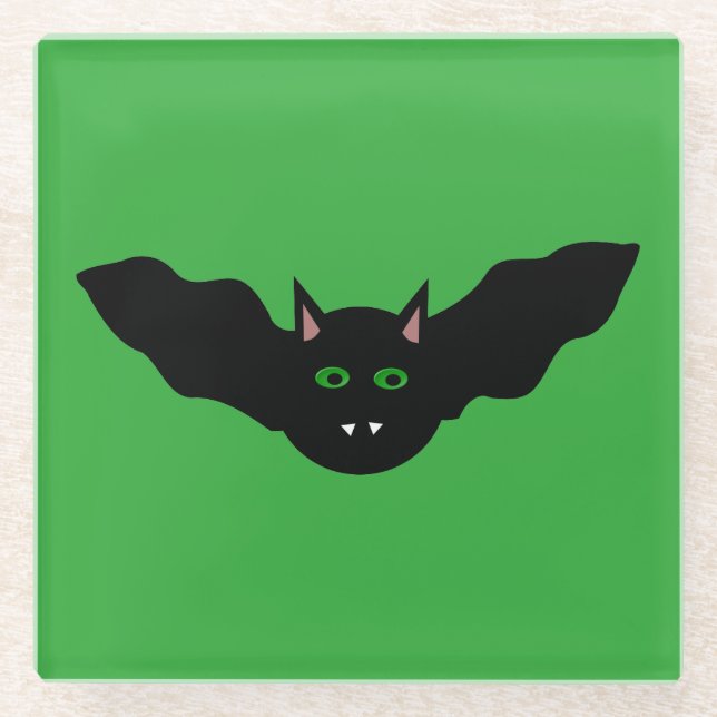 Vampire Cat Faced Bat Halloween Glasuntersetzer (Vorderseite)