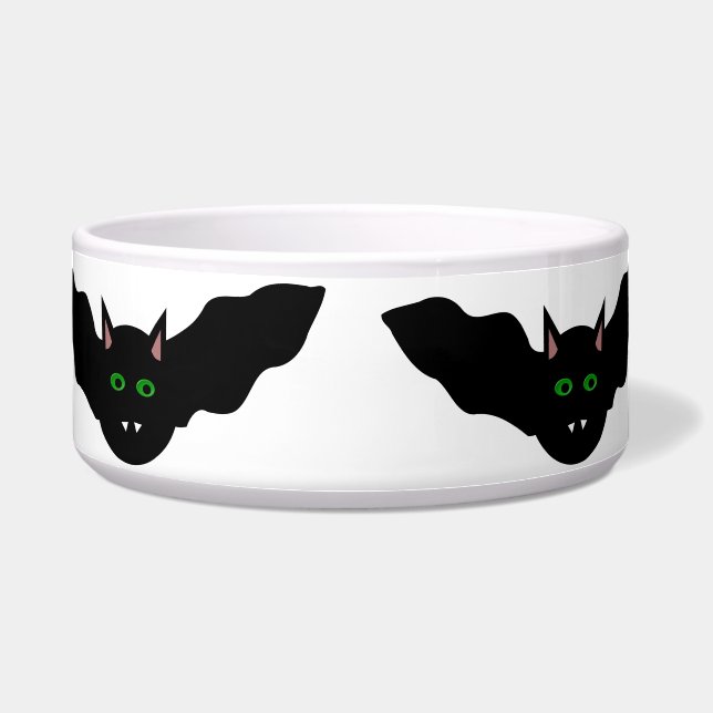 Vampire Cat Faced Bat Halloween Hundeschüssel Napf (Vorderseite)