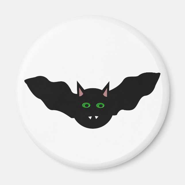 Vampire Cat Faced Bat Halloween Magnet (Vorne)