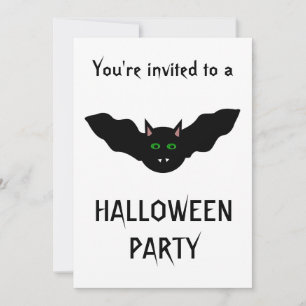 Vampire Cat Faced Bat Halloween-Party individuell  Einladung