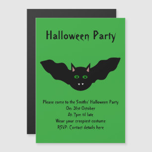 Vampire Cat Faced Bat Halloween-Party lädt ein Magneteinladung