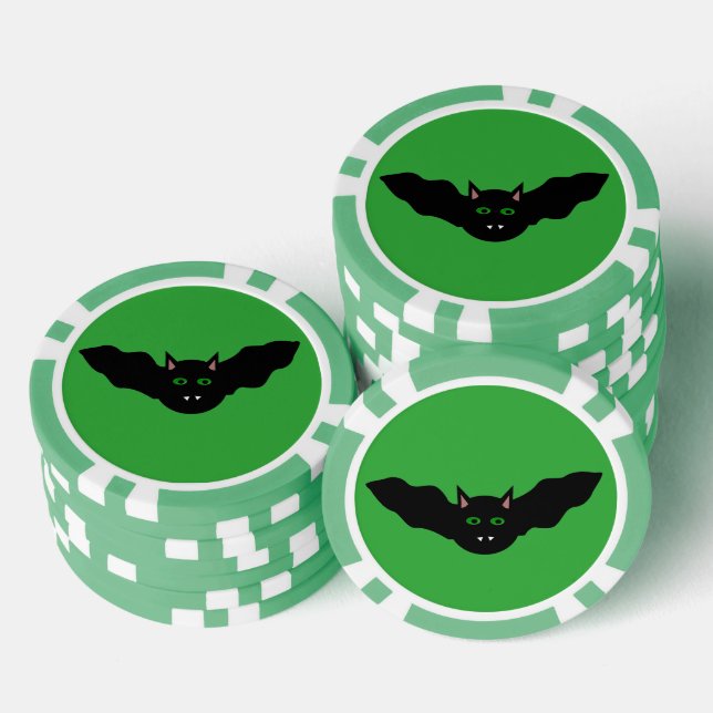 Vampire Cat Faced Bat Halloween Pokerchips (Stapel)