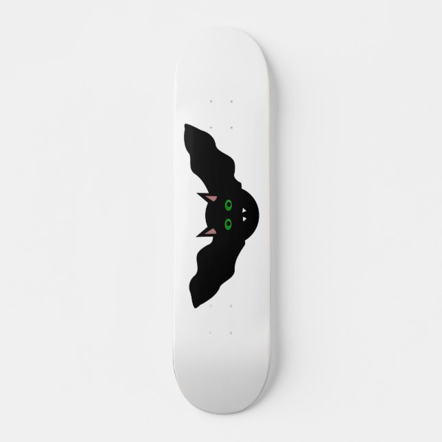 Vampire Cat Faced Bat Halloween Skateboard (Vorne)